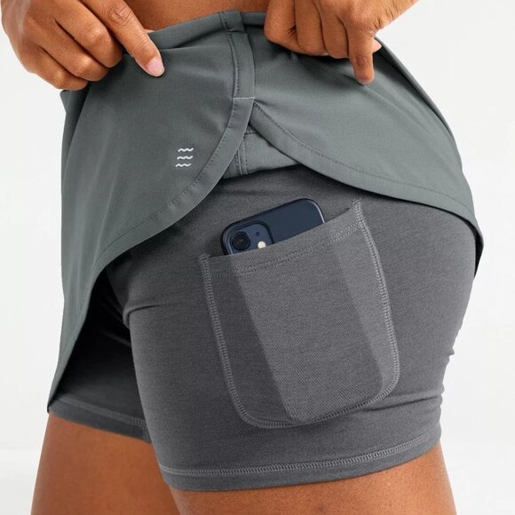 Free Fly Apparel Women's Gray Skort - Picture 4 of 7